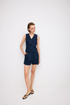 Linen Navy Vest