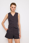 Linen Straight Brown Short