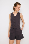 Linen Straight Brown Short