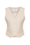 Linen Vest Sand 