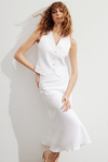 Midi Linen White Skirt