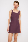 Mini Linen Plum Dress