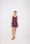 Mini Linen Plum Dress