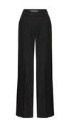Plated Wool Black Pants