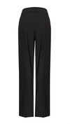 Plated Wool Black Pants