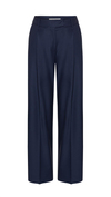 Plated Wool Dark Blue Pants