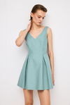 Pleated Mint Dress
