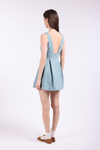 Pleated Mint Linen Dress