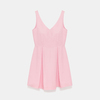 Pleated Pink Linen Dress