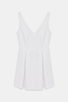 Pleated White Linen Dress