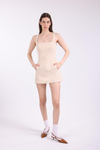 Square Neck Beige Dress