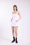 Square Neck White Dress