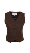 Striped Dark Brown Wool Vest