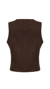 Striped Dark Brown Wool Vest