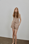 Taupe Linen Vest