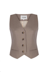 Taupe Linen Vest