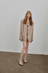 Taupe Oversize Linen Blazer