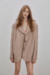 Taupe Oversize Linen Blazer
