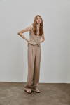 Taupe Oversize Linen Pants