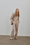 Taupe Oversize Linen Pants