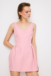 V Neck Pink  Dress