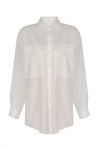 White Oversize Silk Shirt