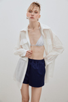 White Oversize Silk Shirt