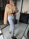 Gold Düğme Detaylı Beyaz Jean 
