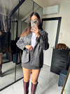Gri Kaşe Kırçıllı Blazer Ceket