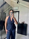 SIRT DEKOLTELİ ÇİFT DÜĞMELİ YELEK