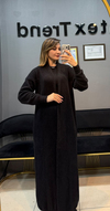 Triko alpaka uzun abaya  Siyah renk 