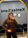 Triko angora cardigan hırka Kahve renk 