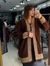 Triko kısa abaya Kahve renk
