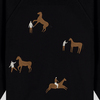 Güvenin Dansı Nakışlı Bisiklet Yaka Reglan Kol Siyah Sweatshirt