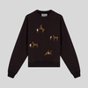 Güvenin Dansı Nakışlı Bisiklet Yaka Reylan Kol Kahverengi Sweatshirt 