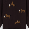Güvenin Dansı Nakışlı Bisiklet Yaka Reglan Kol Kahverengi Sweatshirt 