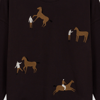 Güvenin Dansı Nakışlı Oversize Bisiklet Yaka Kahverengi Sweatshirt