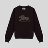 Kovboy nakışlı oversize kahverengi sweatshirt-003
