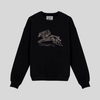 Kovboy nakışlı oversize siyah sweatshirt-003
