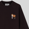 Sessiz Bağ Nakışlı Bisiklet Yaka Reglan Kol Kahverengi Sweatshirt