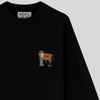 Sessiz Bağ Nakışlı Bisiklet Yaka Reglan Kol Siyah Sweatshirt