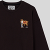 Sessiz Bağ Nakışlı Oversize Bisiklet Yaka Kahverengi Sweatshirt