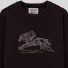 Zafer Koşusu Nakışlı Oversize Bisiklet Yaka Kahverengi Sweatshirt