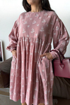 Alize Model Desenli Elbise Pembe
