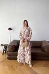 Alvin Model Yaprak Desenli Pembe Elbise