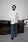 Asel Oversize Gömlek Beyaz