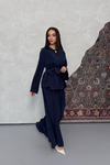 Nazen Broş Takım Lacivert