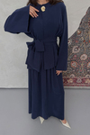 Nazen Broş Takım Lacivert