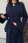 Nazen Broş Takım Lacivert