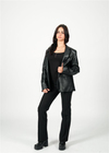 Siyah Deri Blazer Ceket